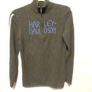 Harley Davidson Women’s Half Zip Sweater Gray Size Medium